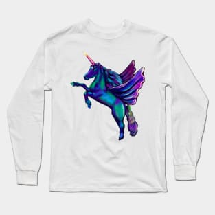 Unicorn - sparkly, glittery, magical, winged unicorn Long Sleeve T-Shirt